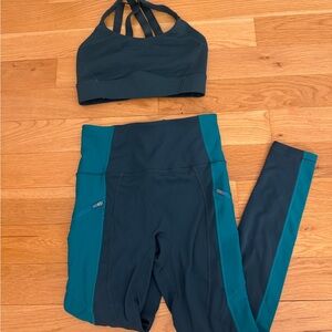 ALL ACCESS Forest Green and Black Fleece Workout Set